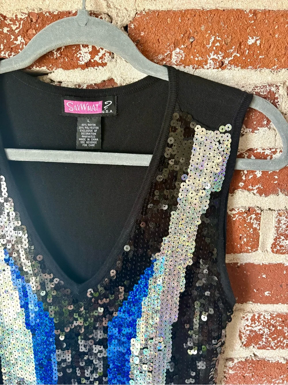 Y2K Say What Sequin Black Dress